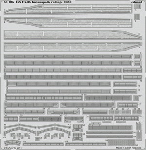 Eduard 53105 Rambardes de l&amp;#39;USS CA-35 Indianapolis ACADEMY 1/350
