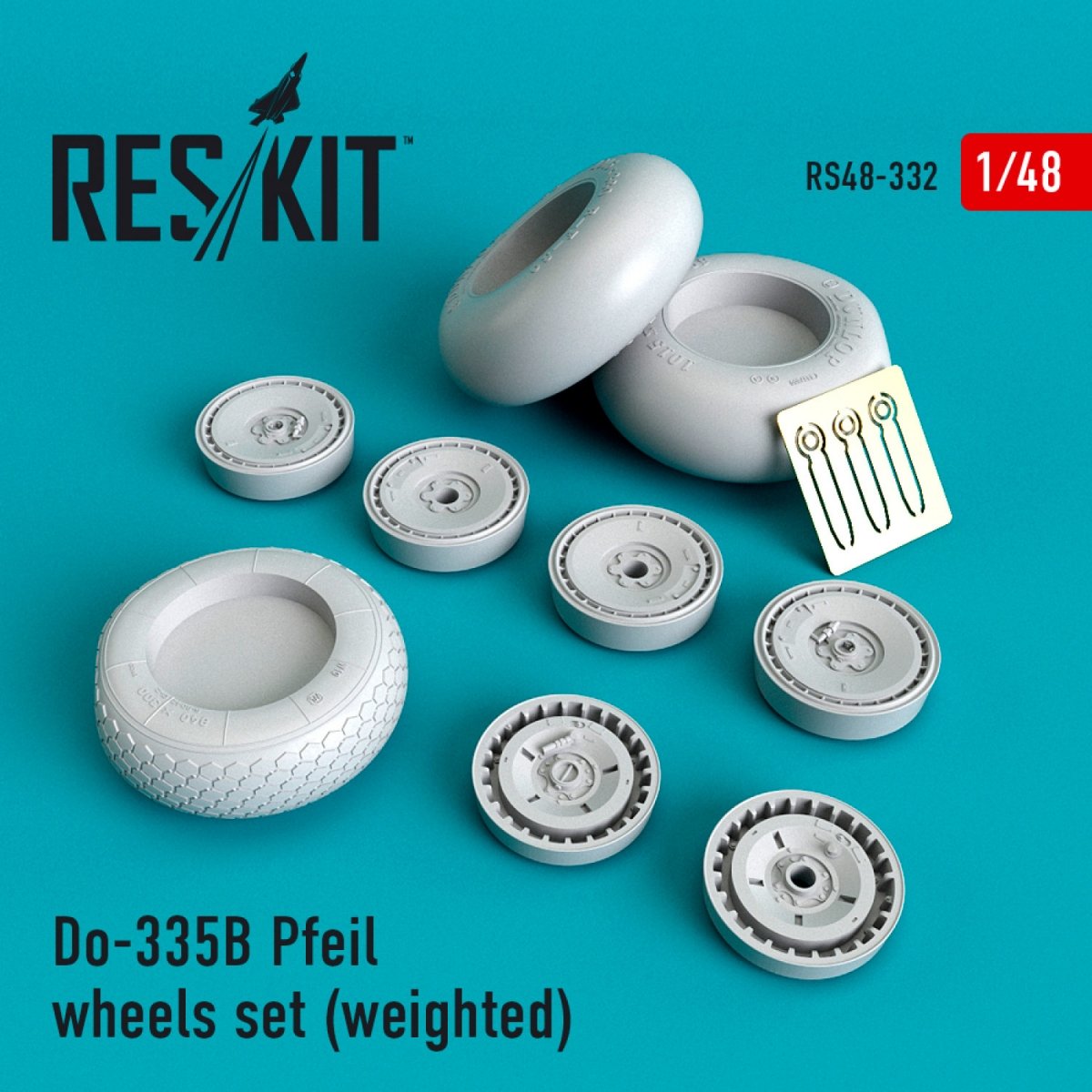 RESKIT RS48-0332 DO-335В &amp;quot;PFEIL&amp;quot; WHEELS SET (WEIGHTED) 1/48