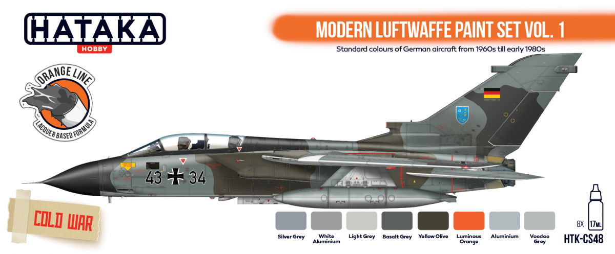 Hataka HTK-CS48 Modern Luftwaffe paint set vol. 1 8x17ml – immagine 2