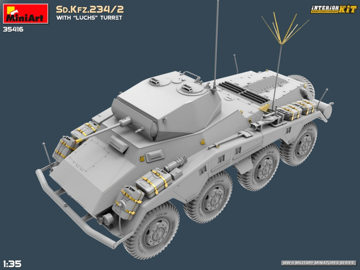 MiniArt 35416 Sd.Kfz.234/2 WITH LUCHS TURRET. INTERIOR KIT 1/35 – immagine 8