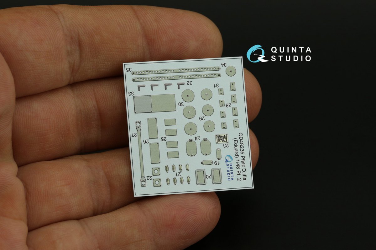 Quinta Studio QD48235 Pfalz D.IIIa 3D-Printed &amp;amp; coloured Interior on decal paper (Eduard) 1/48 – immagine 5
