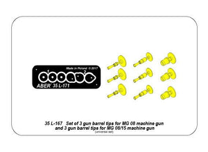 Aber 35L-171 Set of gun barrel tips for MG 08 x3 pcs. And barrel tips for MG 08/15 x 3 pcs. 1/35 – immagine 9