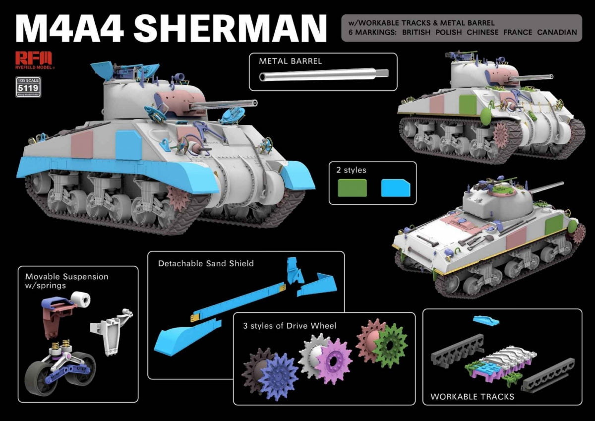 Rye Field Model 5119 M4A4 Sherman 1/35 – immagine 2