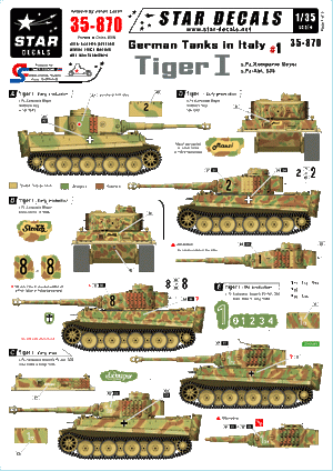 Star Decals 35-870 Chars allemands en Italie 1 1/35