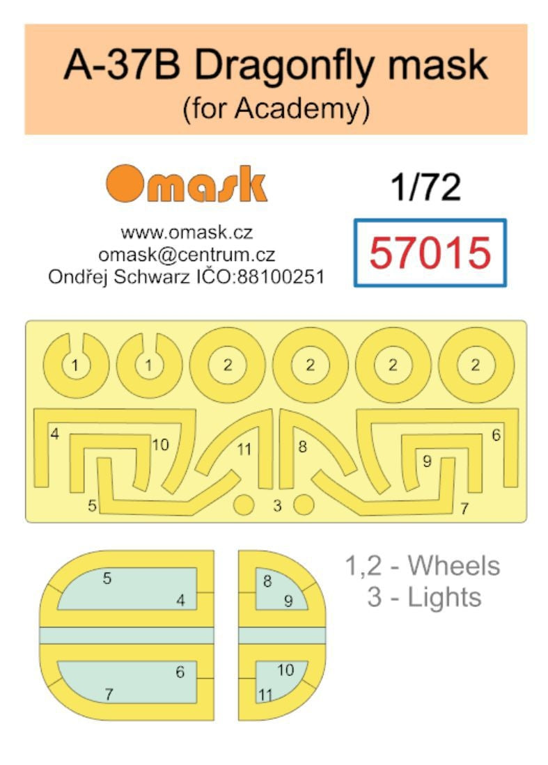 Masque Omask 57015 A-37B Libellule (pour Academy) 1/72