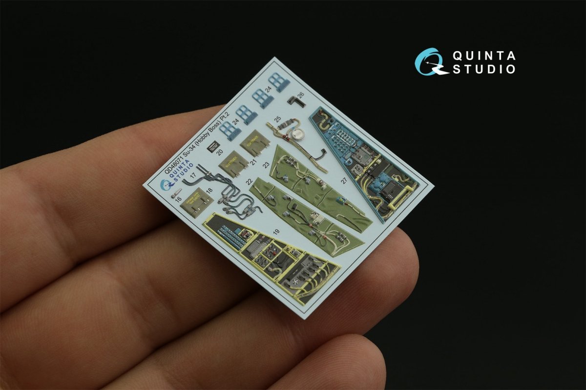 Quinta Studio QD48071 Su-34 3D-Printed &amp;amp; coloured Interior on decal paper (HobbyBoss) 1/48 – immagine 4