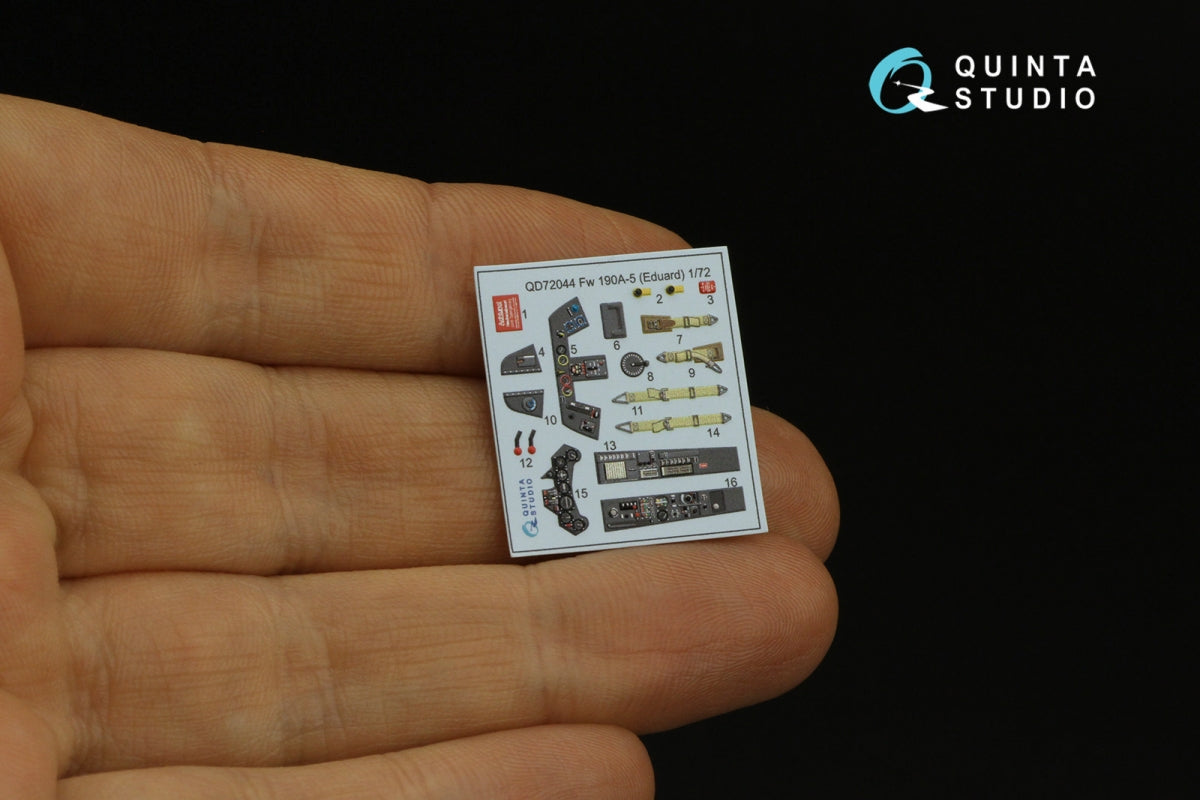 Quinta Studio QD72044 Fw 190A-5 3D-Printed &amp;amp; coloured Interior on decal paper (Eduard) 1/72 – zdjęcie 9