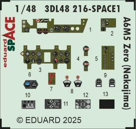 Eduard 3DL48216 A6M5 Zero (Nakajima) SPACE FINE MOLDS 1/48 – zdjęcie 3