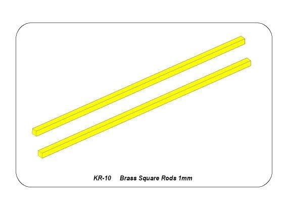 Aber KR-10 Kwadratowe pręty mosiężne 1,0mm długość 245mm x 2 szt. / Brass square rods 1,0mm length 245mm x2 pcs. – Bild 4