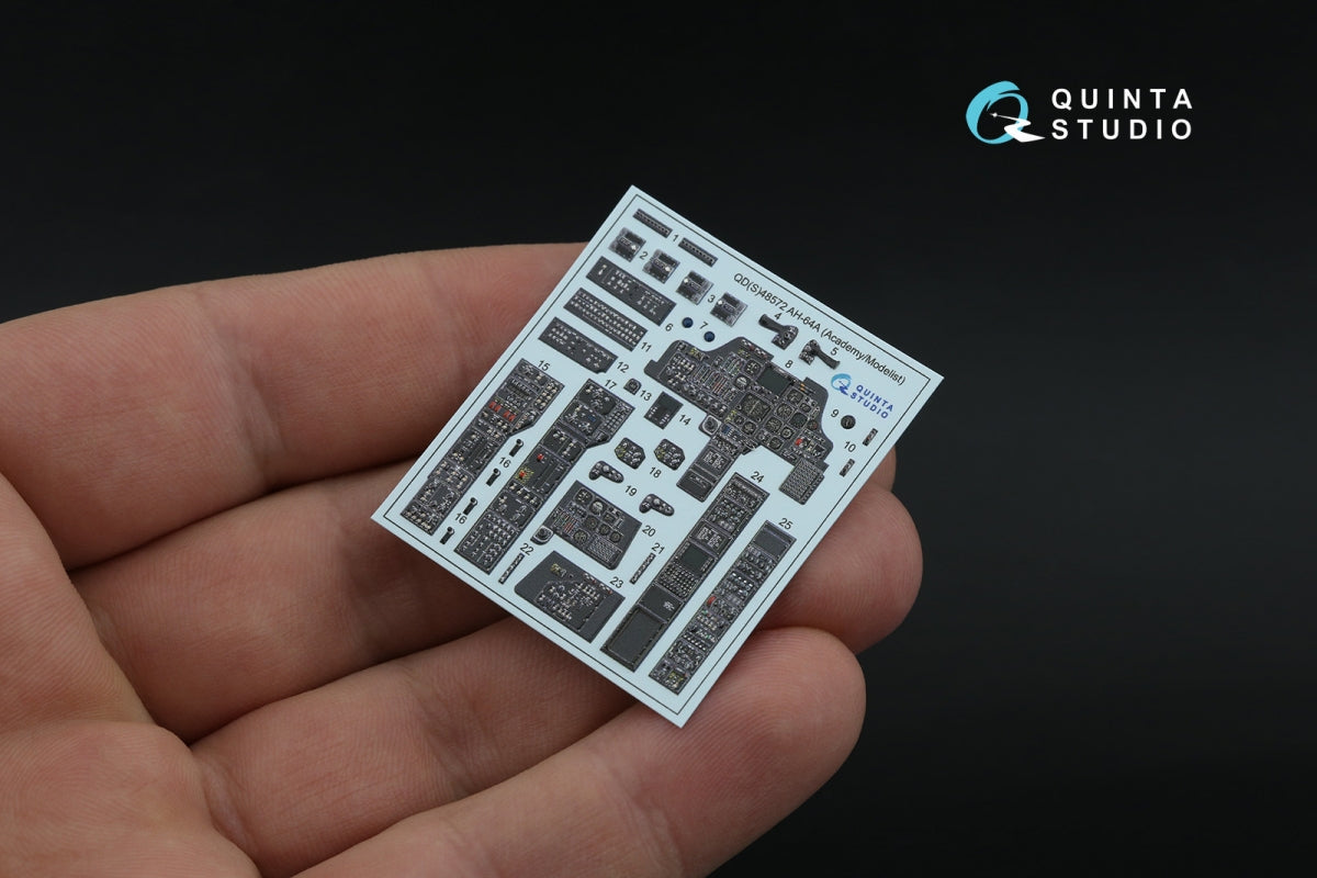 Quinta Studio QD48572 AH-64A 3D-Printed &amp;amp; coloured Interior on decal paper (Academy/Modelist) 1/48 – Bild 2