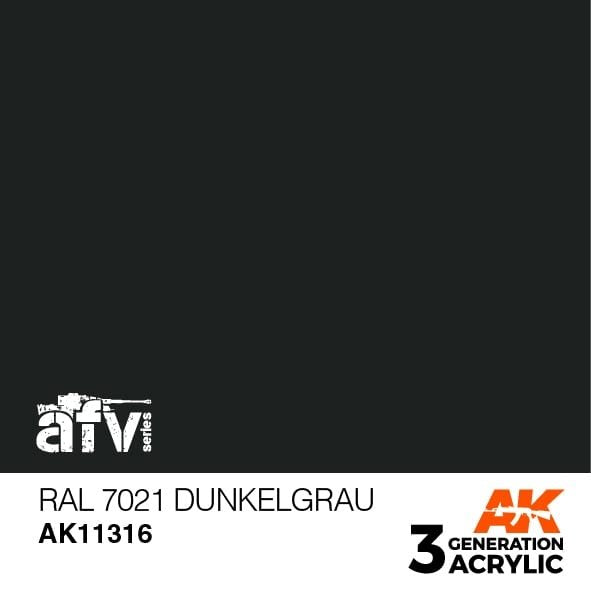 AK Interactive AK11316 RAL 7021 Gris foncé 17ml