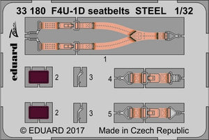 Ceintures de sécurité Eduard 33180 F4U-1D en acier Tamiya 1/32