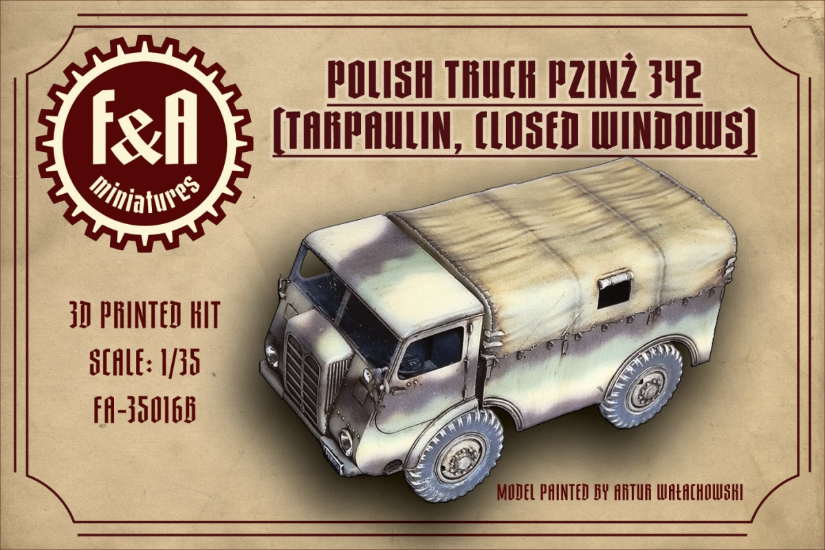 F&amp;amp;A Miniatures FA-35016B Pzinż 342 plandeka zamknięte okna 1/35