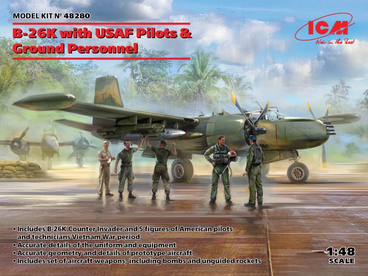 ICM 48280 B-26K avec pilotes et personnel au sol de l&amp;#39;USAF 1/48