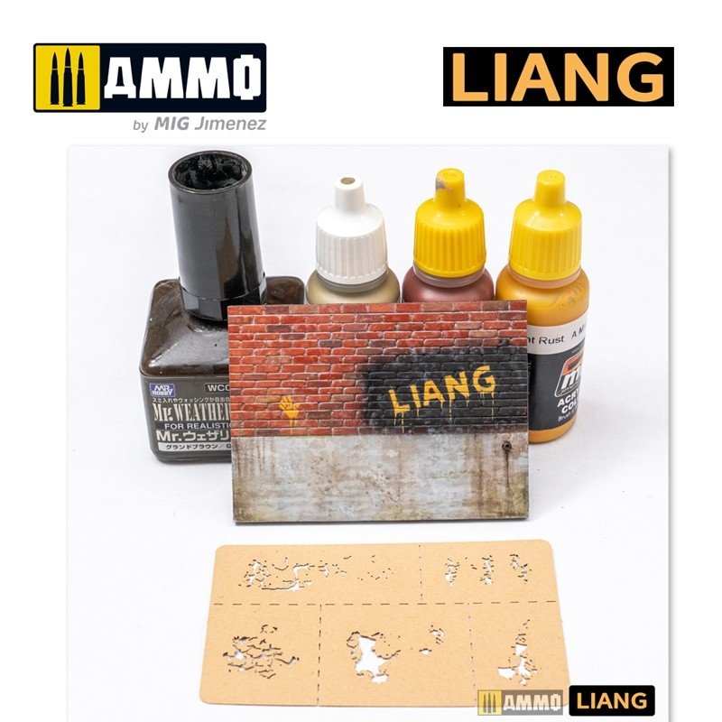 Liang 0008 Paint Crack Effects Airbrush Stencils – image 5