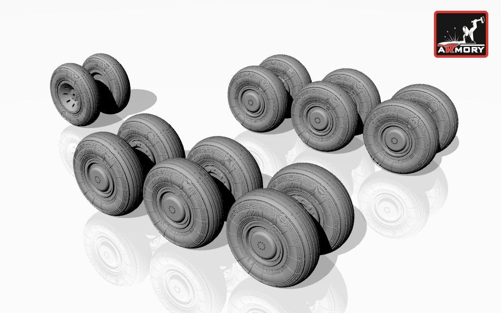 Armory Models AW72012 Tupolev Tu-22M2/M3 Backfire wheels 1/72 – imagen 4