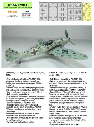 Omask 34048 Bf 109K-4 white 5 (masks for crosses, numbers and spiral) 1/48 – immagine 2