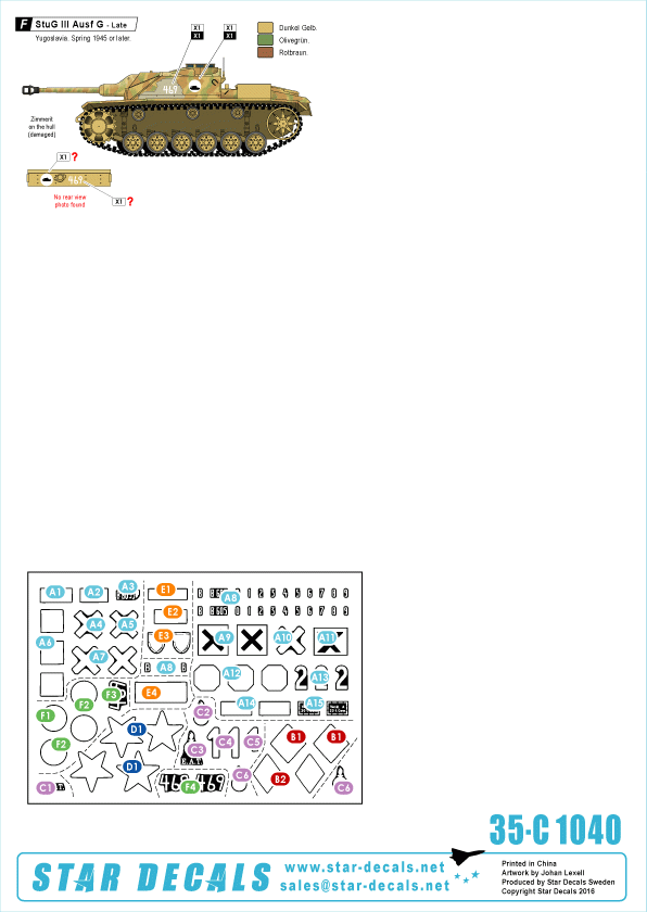 Star Decals 35-C1040 StuG III de l&amp;#39;Axe/Europe de l&amp;#39;Est (2) 1/35 – image 2