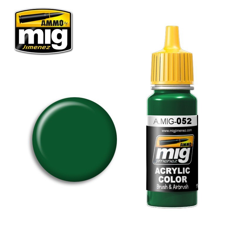AMMO of Mig Jimenez 0052 DEEP GREEN 17ml.