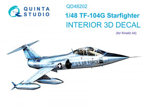 Intérieur coloré imprimé en 3D sur papier décalcomanie (Kinetic) Quinta Studio QD48202 TF-104G 1/48