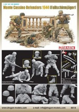Dragon 6514 Monte Cassino Defenders 1944 Fallschirmjager (4 Figures Set) 1/35 – immagine 2
