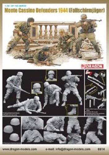 Dragon 6514 Monte Cassino Defenders 1944 Fallschirmjager (4 Figures Set) 1/35 – immagine 2