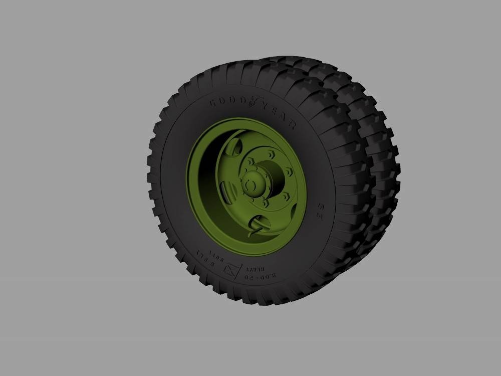 Panzer Art RE35-529 M35&amp;amp;M109 trucks road wheels (Goodyear) 1/35 – immagine 2