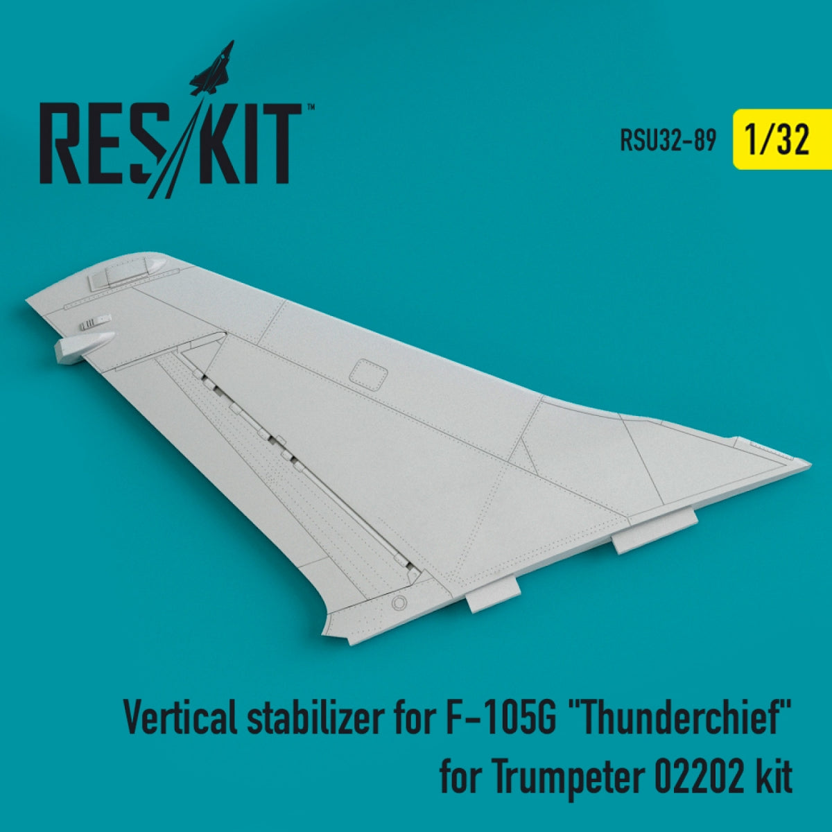 RESKIT RSU32-0089 VERTICAL STABILIZER FOR F-105G "THUNDERCHIEF" FOR TRUMPETER 02202 KIT 1/32
