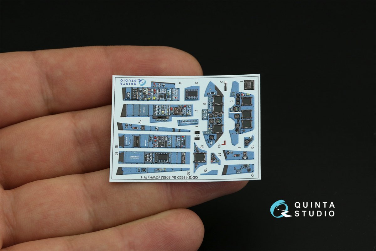 Quinta Studio QDS-48320 Su-30SM 3D-Printed &amp;amp; coloured Interior on decal paper (GWH) (Small version) 1/48 – immagine 7