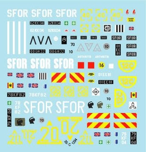 Star Decals 35-C1294 British SFOR mix. Bosnia. Challenger I Mk 3, Challenger 2, Scimitar CVR(T) and FV432 Mk 2 1/35 – immagine 3