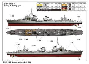 Trumpeter 05787 German Zerstorer Z-25 1944 1/700 – immagine 3