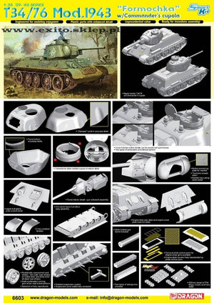 Dragon 6603 T34/76 Mod.1943 Formochka w /Commanders cupola 1/35 – zdjęcie 2
