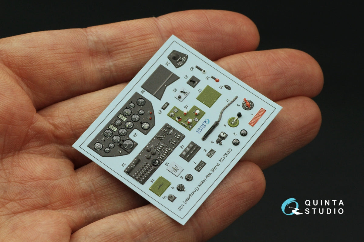 Quinta Studio QD32122 P-40E War Hawk 3D-Printed &amp;amp; coloured Interior on decal paper (Trumpeter) 1/32 – zdjęcie 4