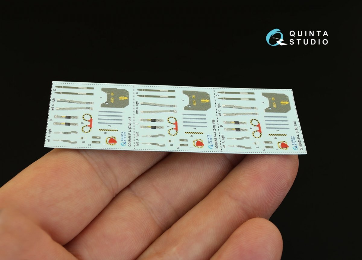 Quinta Studio QD48055 F-4J 3D-Printed &amp;amp; coloured Interior on decal paper (for ZM SWS kit) 1/48 – immagine 3