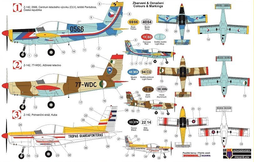 Kovozavody Prostejov KPM0143 Zlin Z-142 “Military” 1/72 – immagine 2