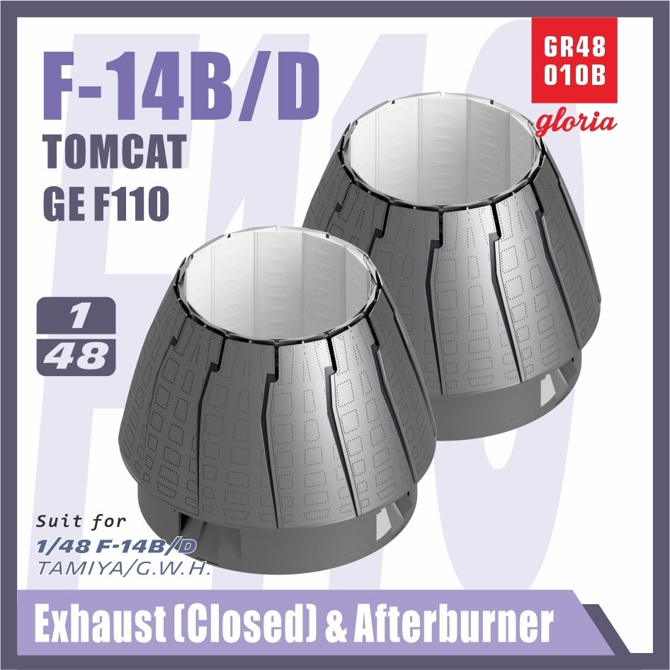 Gloria GR48010B F-14B/D F110-GE-400 Exhaust Nozzle &amp;amp; Afterburner CLOSED TAMIYA/G.W.H. 1/48