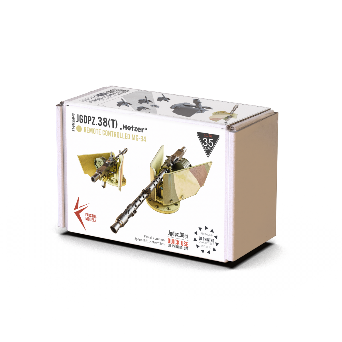 Faustus Models FM35048 Remote Controlled MG-34 f. Jgdpz.38(t) Hetzer 1/35