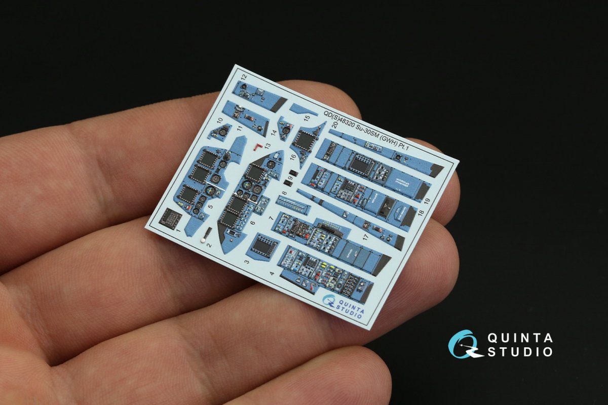 Quinta Studio QDS-48320 Su-30SM 3D-Printed &amp;amp; coloured Interior on decal paper (GWH) (Small version) 1/48 – immagine 4