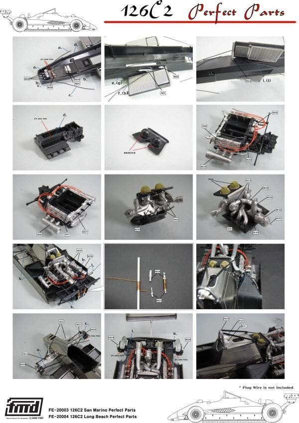 KA Models FE-20004 FERRARI 126C2 (LONG BEACH) PERFECT PARTS SET Fujimi 1/20 – immagine 6