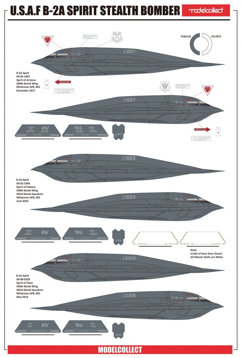 Modelcollect UA72214 USAF B-2A Spirit Stealth Bomber with AGM-158 missile 1/72 – immagine 4