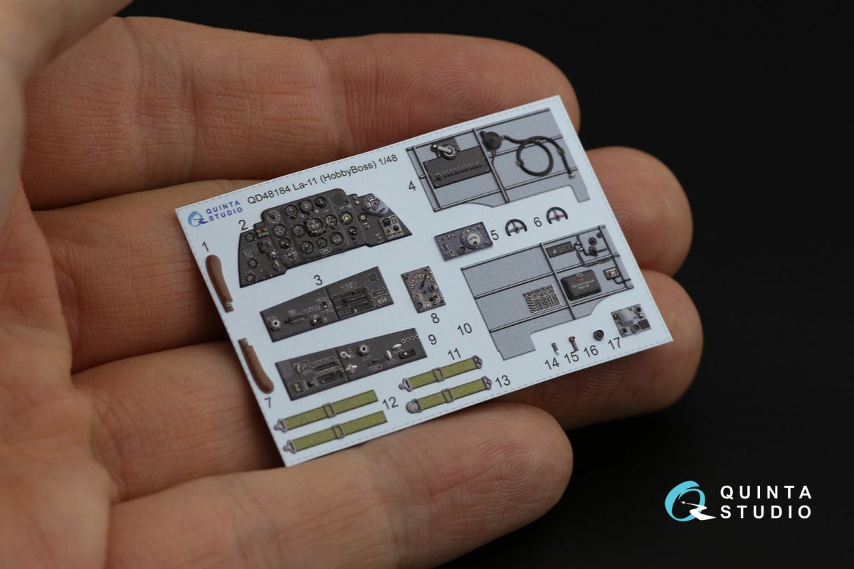 Intérieur imprimé en 3D et coloré sur papier décalcomanie Quinta Studio QD48184 La-11 (HobbyBoss) 1/48 – image 2