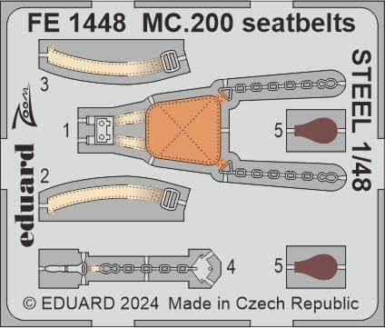 Ceintures de sécurité Eduard FE1448 MC.200 en acier ITALERI 1/48