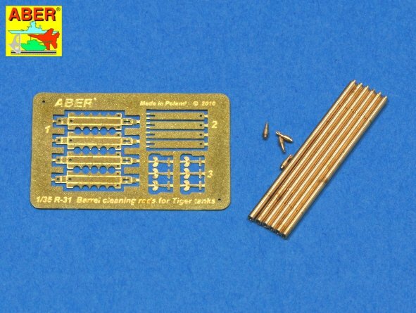 Aber R-31 Barrel cleaning rods with brackets for Tiger I &amp;amp; King Tiger 1/35