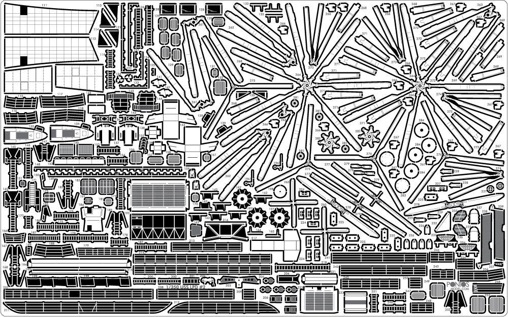 Pontos 35016F1 Ensemble de détails pour LPD de classe USS San Antonio (1/350) – image 13