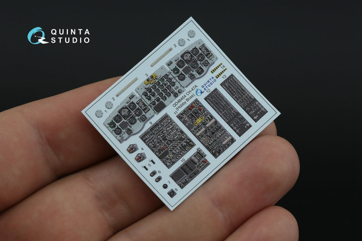 Quinta Studio QD48464 CH-47A 3D-Printed coloured Interior on decal paper (HobbyBoss) 1/48 – Bild 5