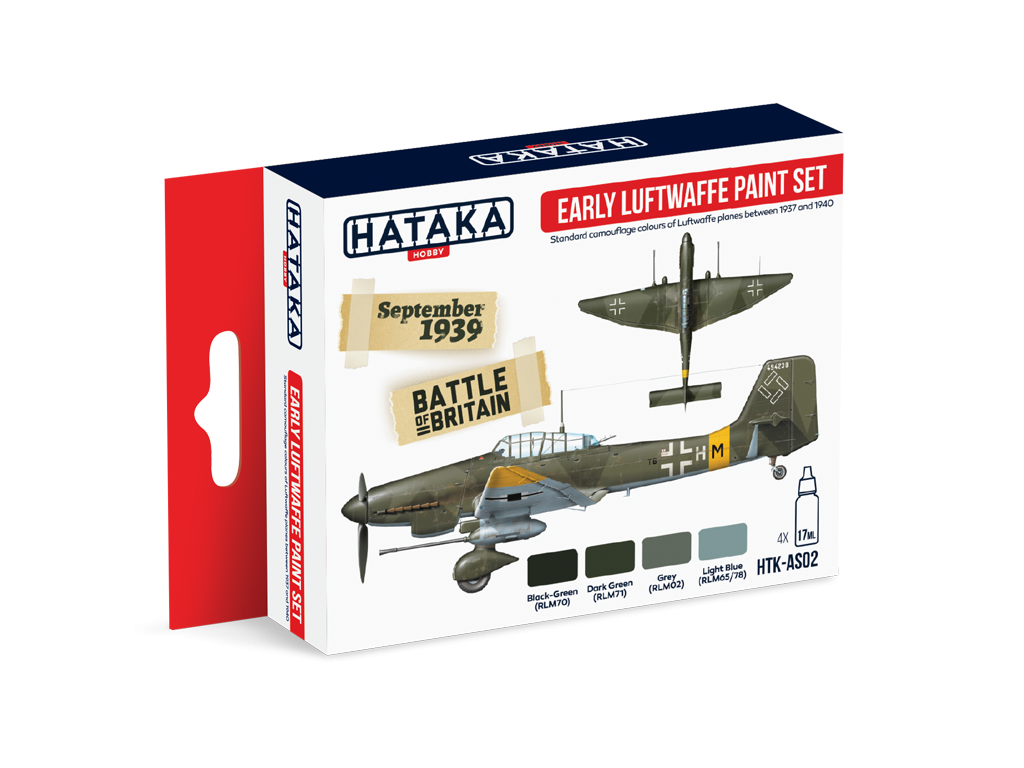 Hataka HTK-AS02 Early Luftwaffe paint set 4x17ml – immagine 3