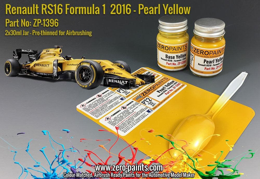 Zero Paints ZP-1396 Renault RS16 Formula 1 2016 - Pearl Yellow Set 2x30ml