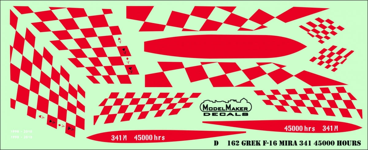 ModelMaker Decals D48162 Greek F-16 341 Mira 45000 Hours 1/48 – immagine 2