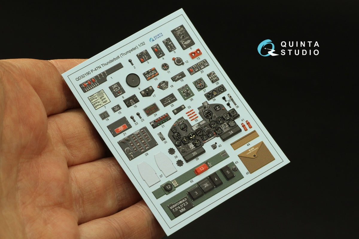 Quinta Studio QD32190 P-47N Thunderbolt 3D-Printed coloured Interior on decal paper (Trumpeter) 1/32 – imagen 2
