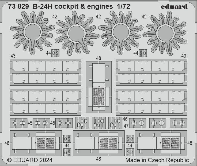 Eduard 73829 B-24H cockpit engines AIRFIX 1/72 – immagine 2